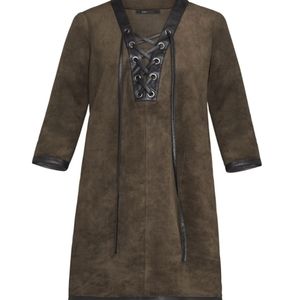 NWT BCBGMaxAzria Faux Leather and Suede Dress
